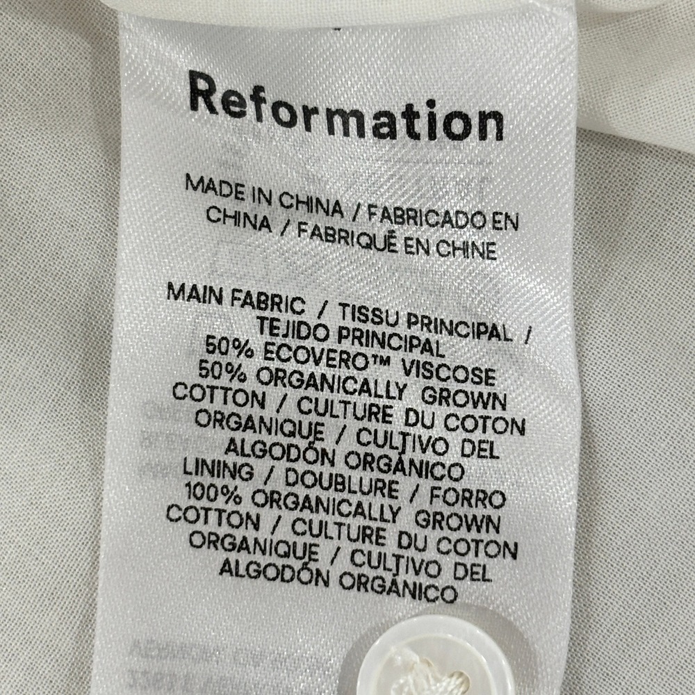 Reformation White Drawstring Peasant Blouse - Picture 4 of 5